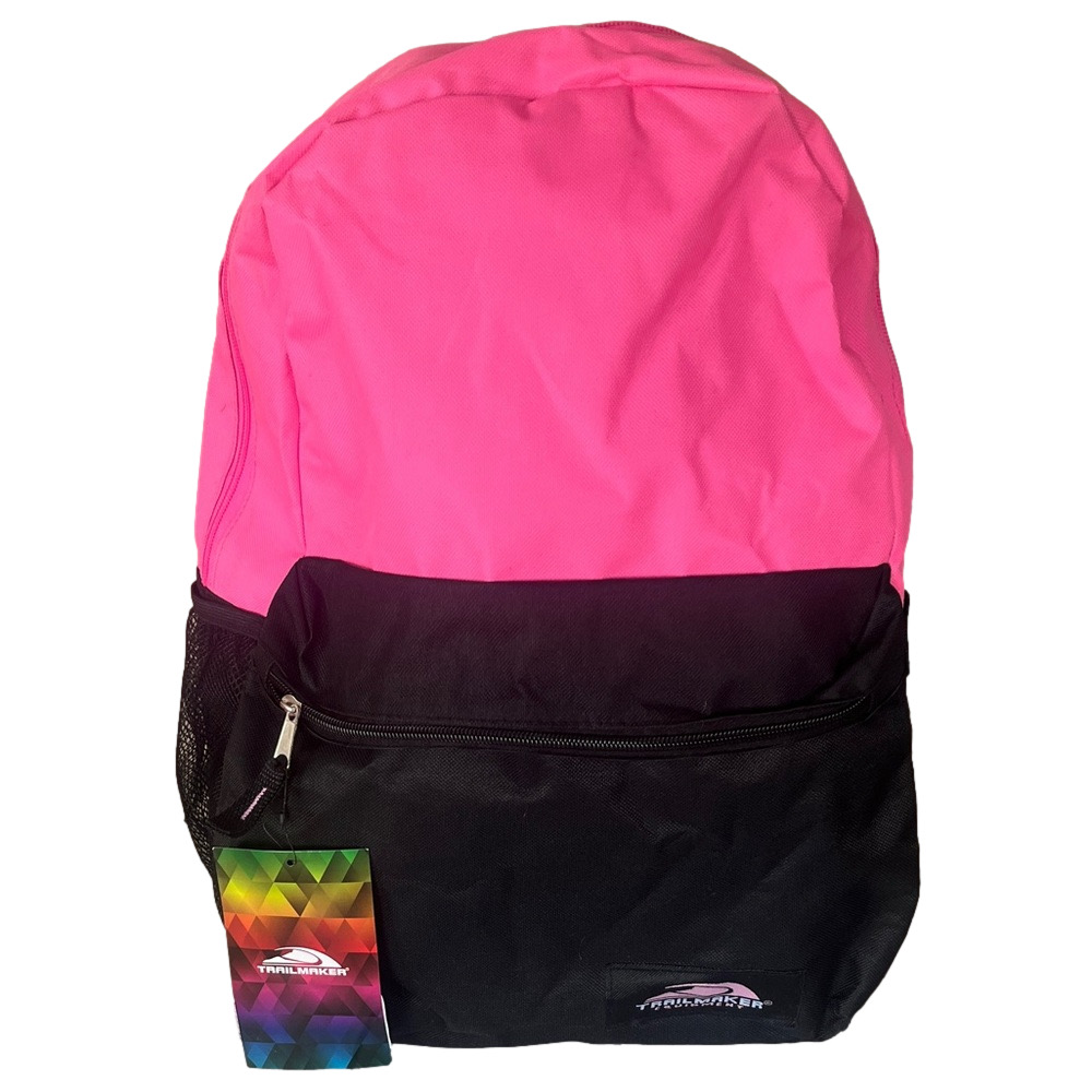 Trail Maker Pink and Black Backpack with Mesh Side Pocket